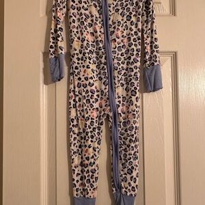 Little Sleepies Animal Print Footie with Blue Accents